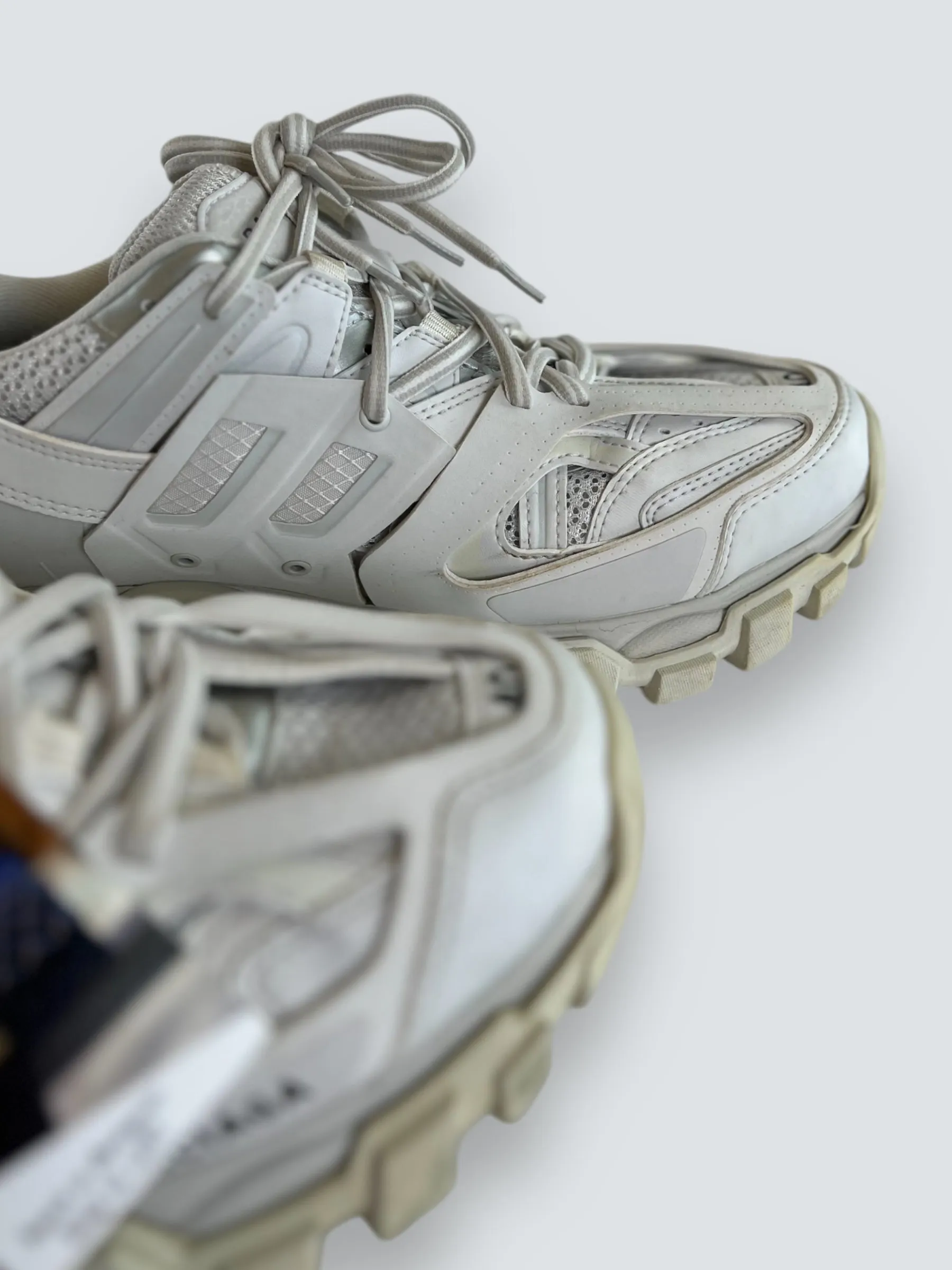 Balenciaga White Chunky Sole Track Trainers - Size UK 40