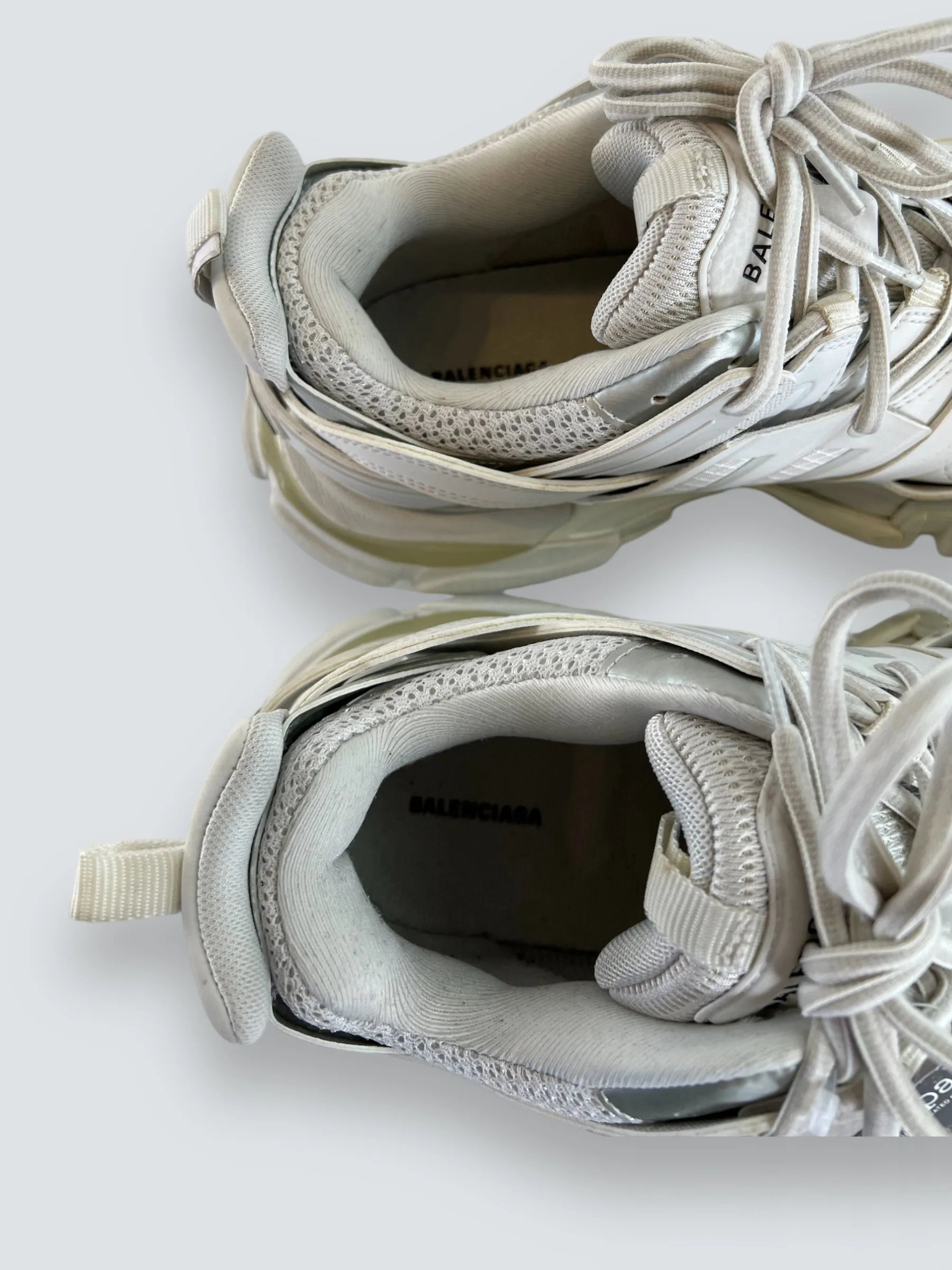 Balenciaga White Chunky Sole Track Trainers - Size UK 40