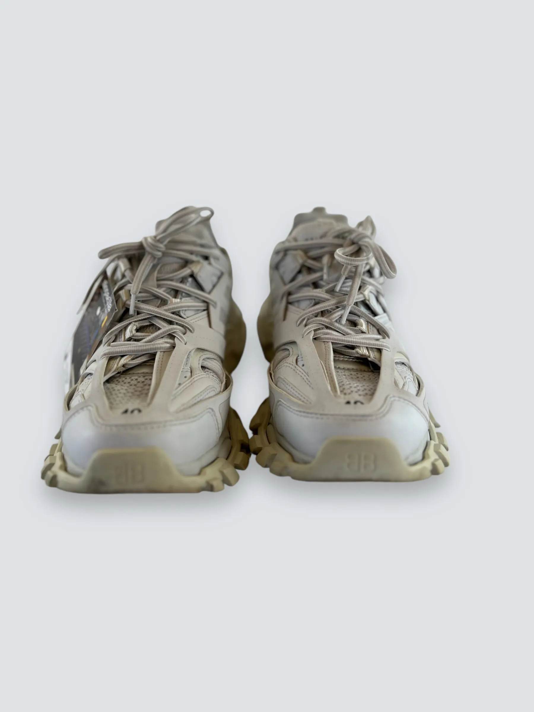 Balenciaga White Chunky Sole Track Trainers - Size UK 40