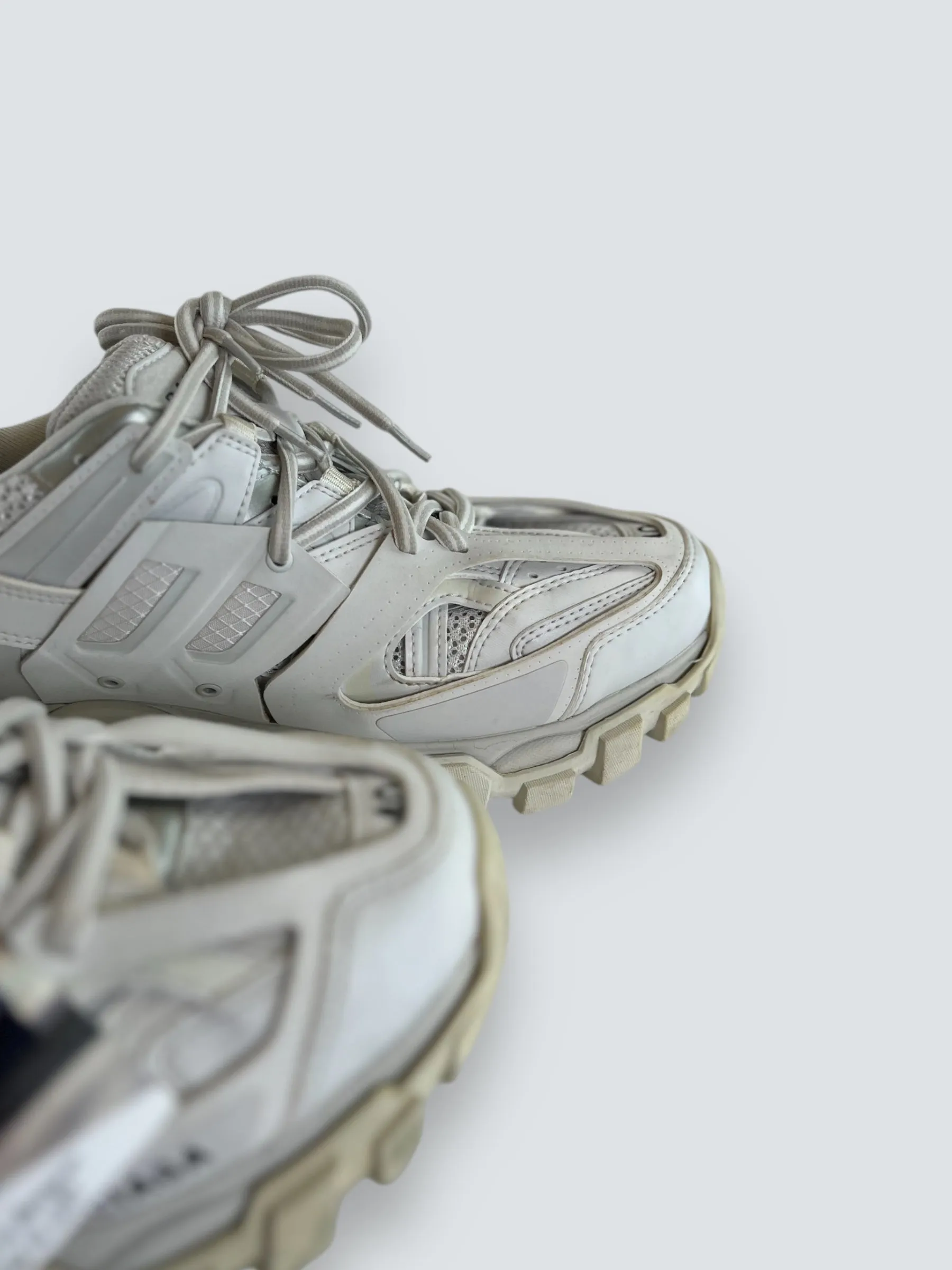 Balenciaga White Chunky Sole Track Trainers - Size UK 40