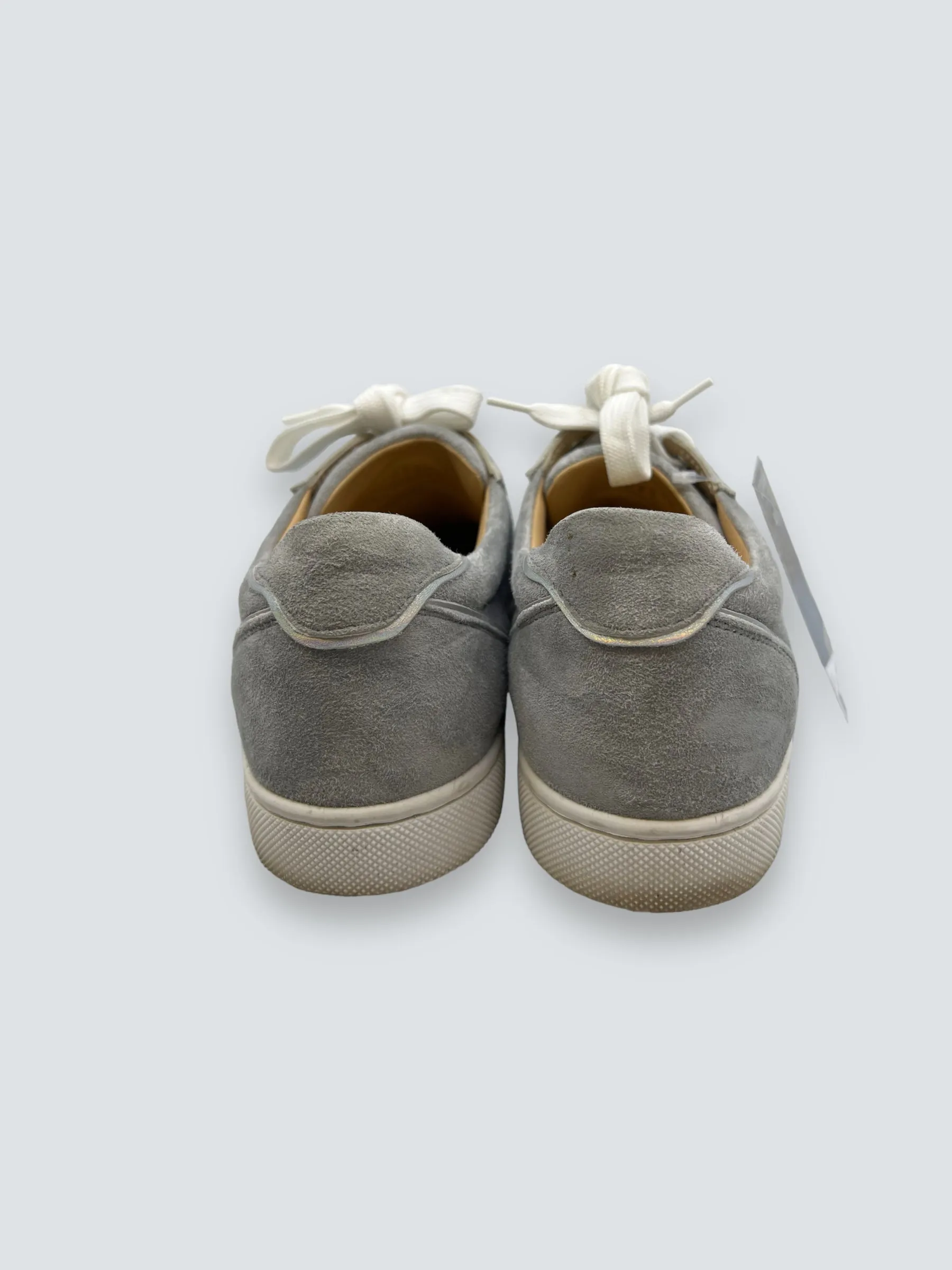 Christian Louboutins Grey Suede Studded Trainers - Size UK 3