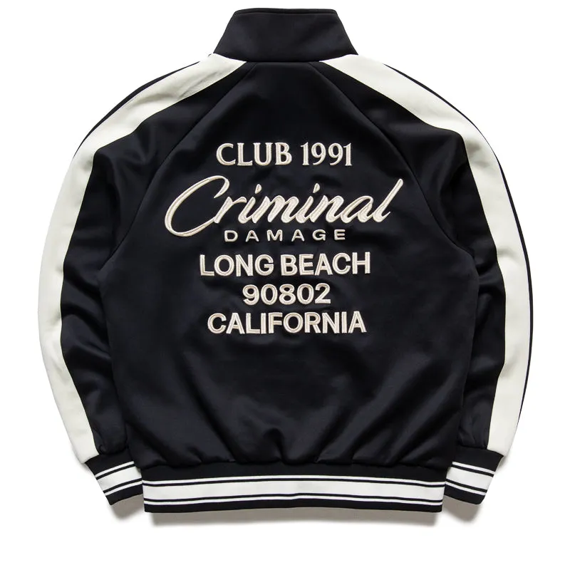 Criminal Damage Pin Tuck Track Top - Black