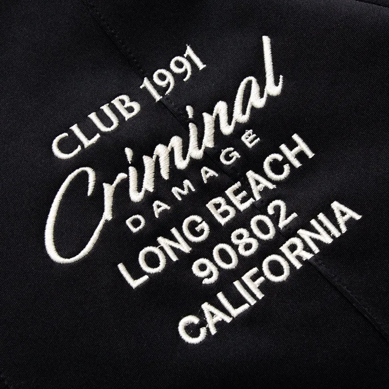 Criminal Damage Pin Tuck Track Top - Black