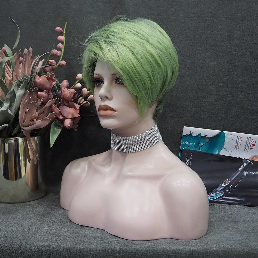 Grass Green Short Synthetic Women's Wig