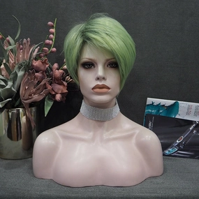 Grass Green Short Synthetic Women's Wig