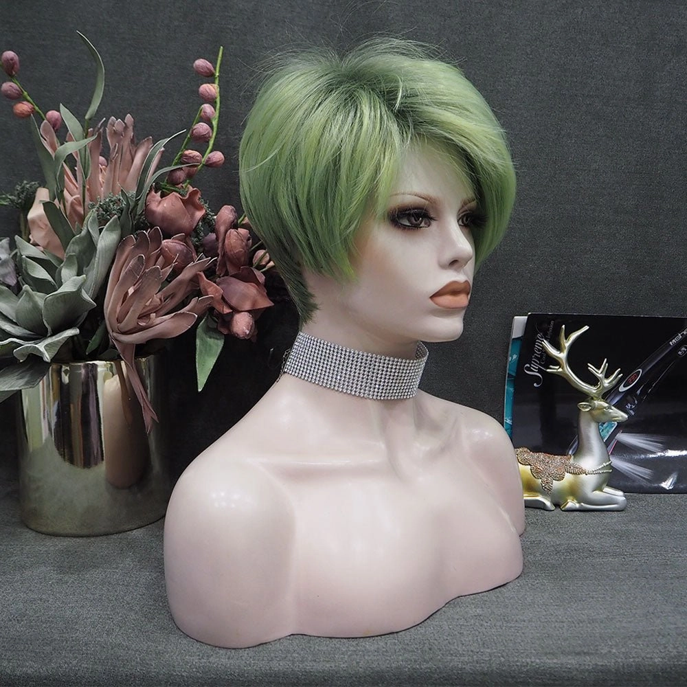 Grass Green Short Synthetic Women's Wig