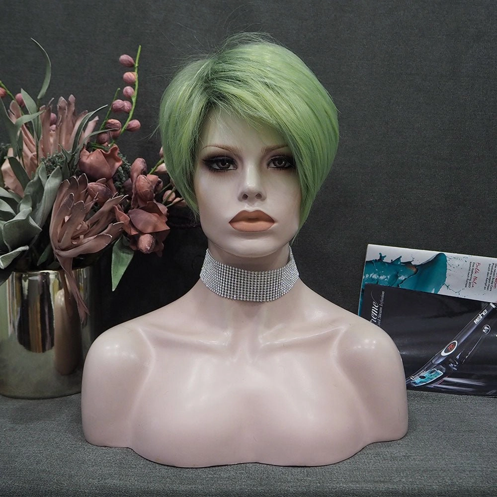 Grass Green Short Synthetic Women's Wig