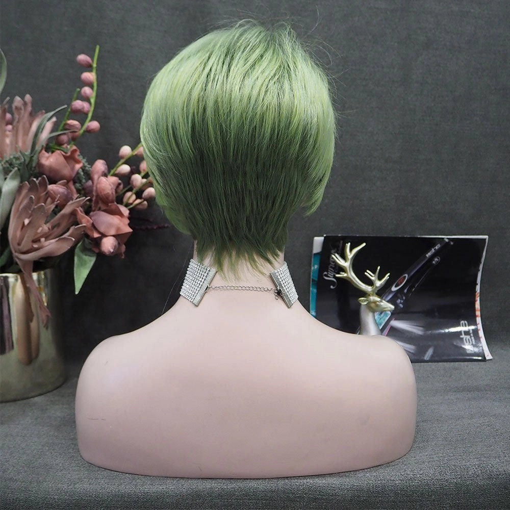 Grass Green Short Synthetic Women's Wig