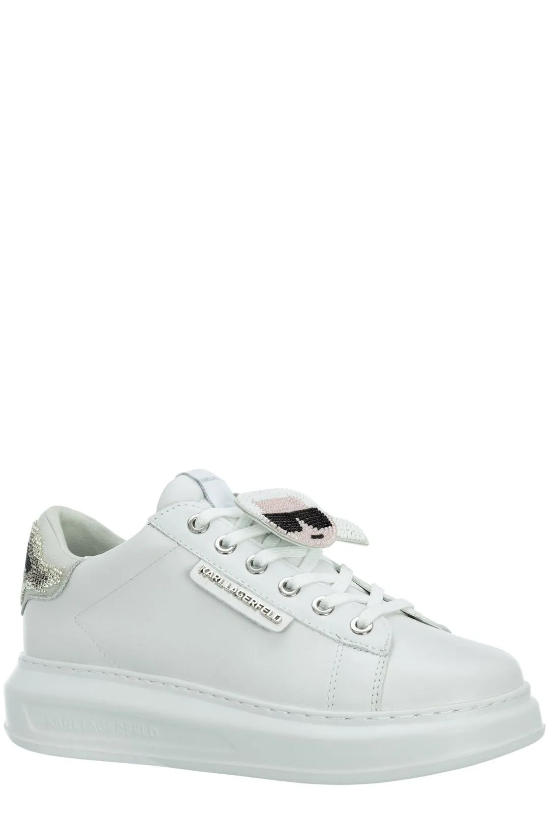 Karl Lagerfeld Asymmetrical Detail Low-Top Sneakers