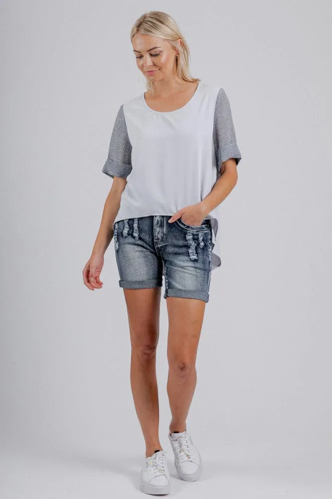 Mi Moso Boyfriend Short Blue