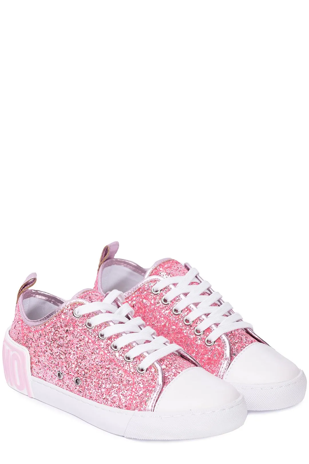 Moschino Glitter-Embellished Low-Top Sneakers