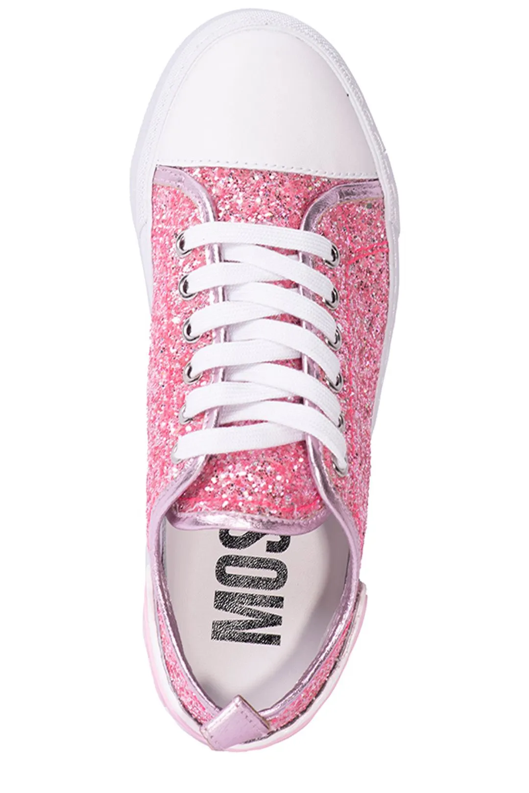 Moschino Glitter-Embellished Low-Top Sneakers