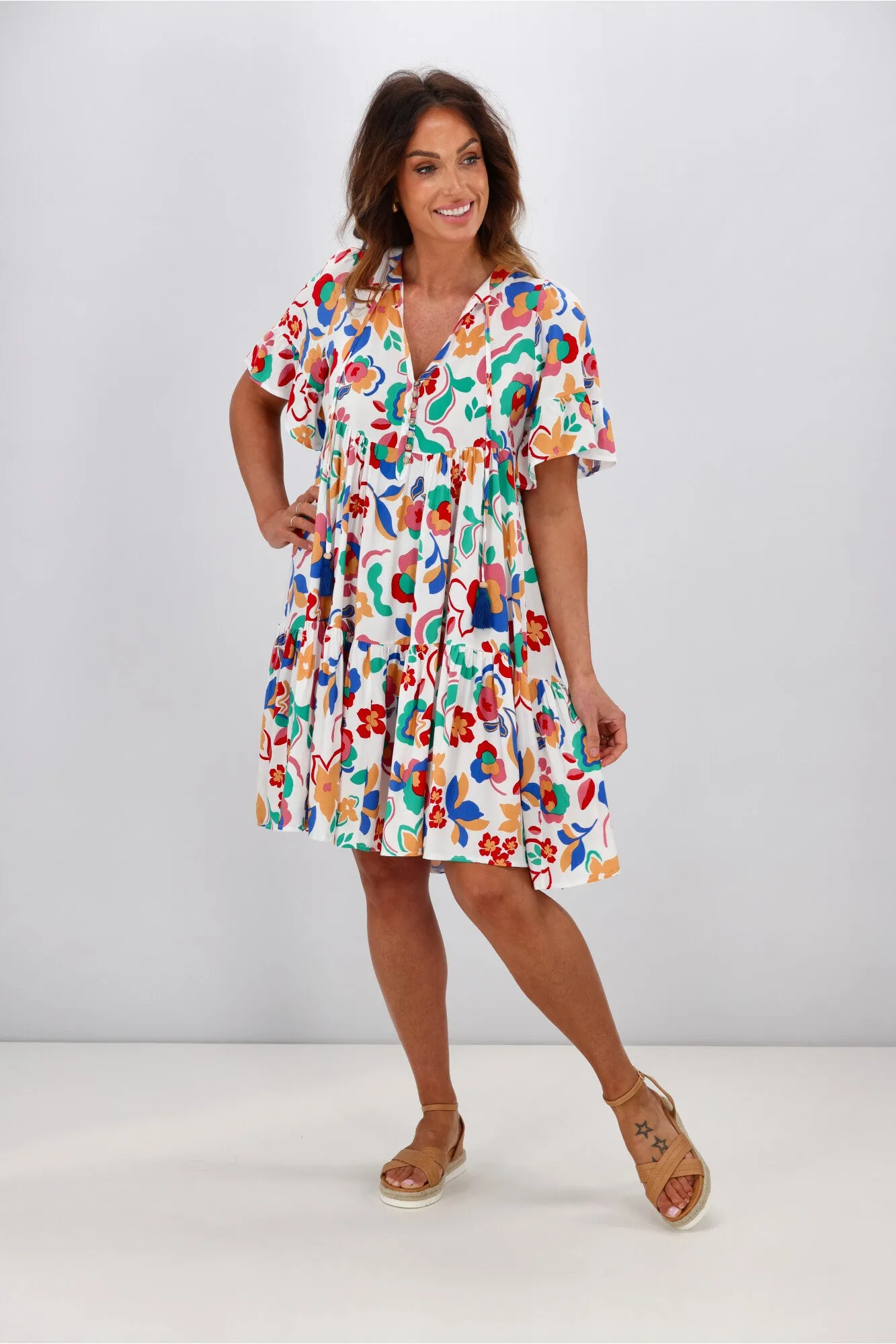 Salty Bright Daisy Mini Dress Multi