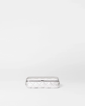 Silver Metallic Leather Medium Retro Frame Case