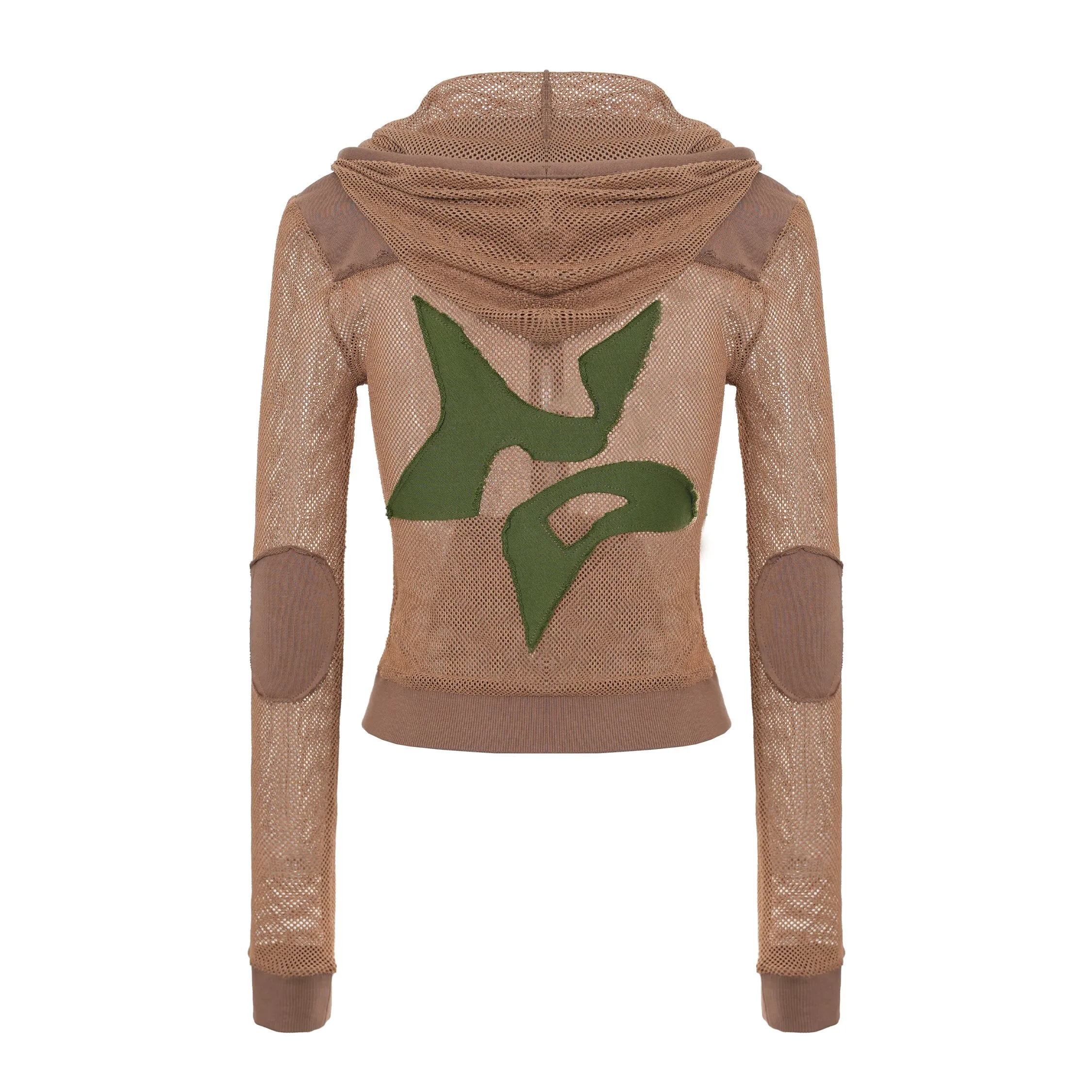 Star Patch Mesh Sweatshirt Jacket