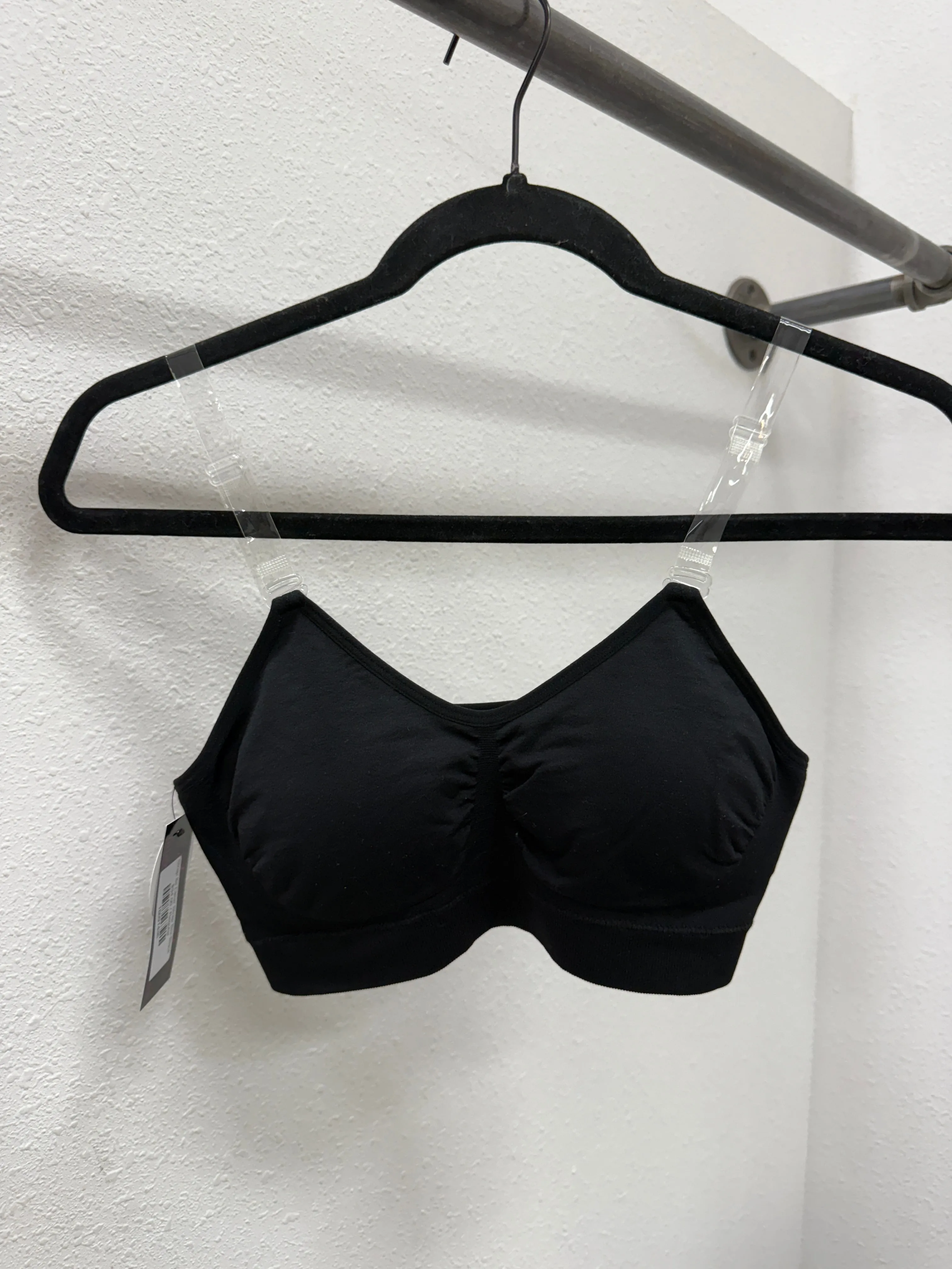 Strap Its Clear Strap Bra-Black