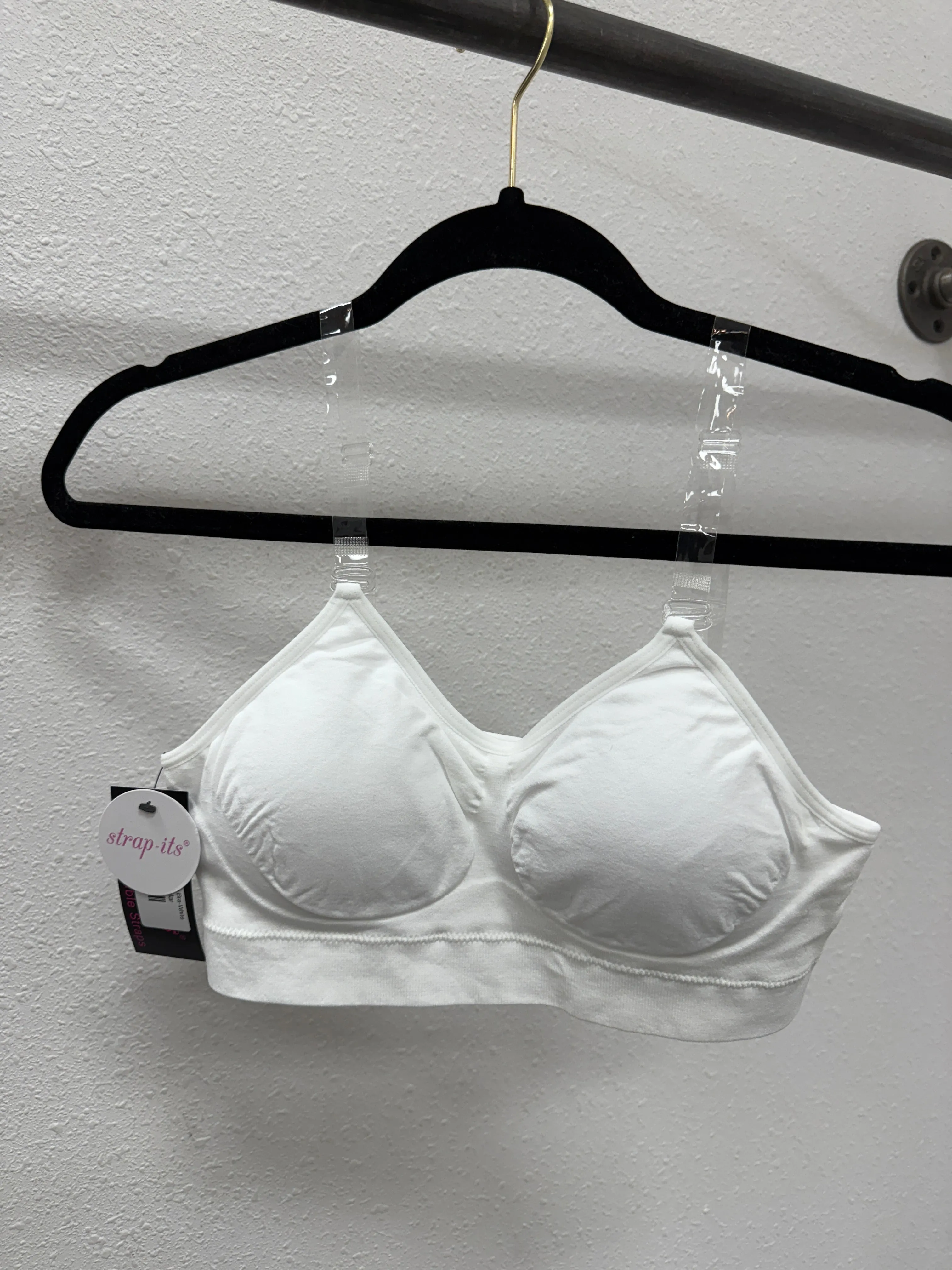Strap Its Clear Strap Bra-White