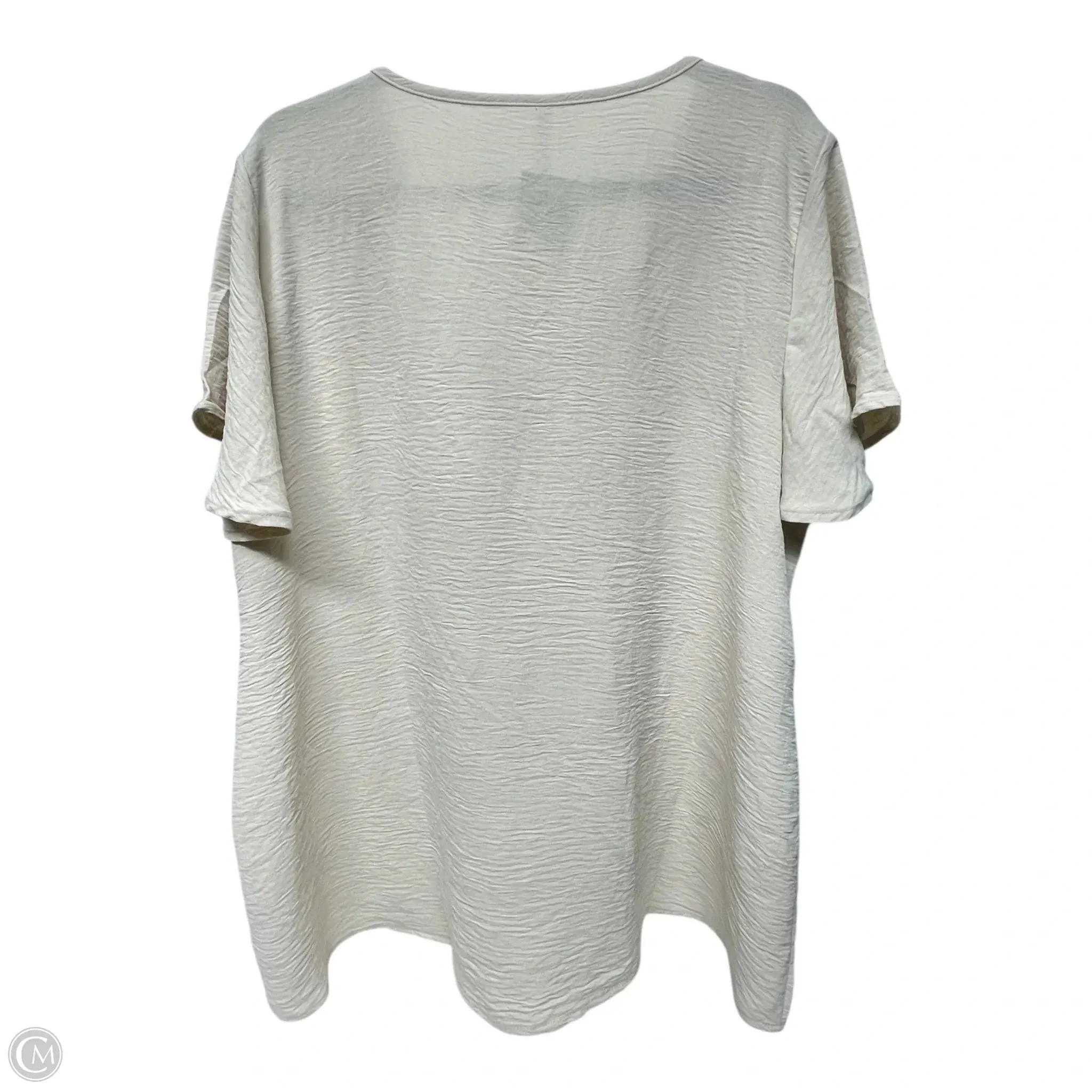 Top Short Sleeve By Zenana Outfitters In Cream, Size: 2x