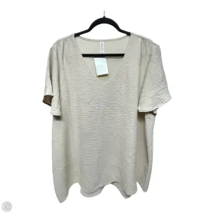 Top Short Sleeve By Zenana Outfitters In Cream, Size: 2x