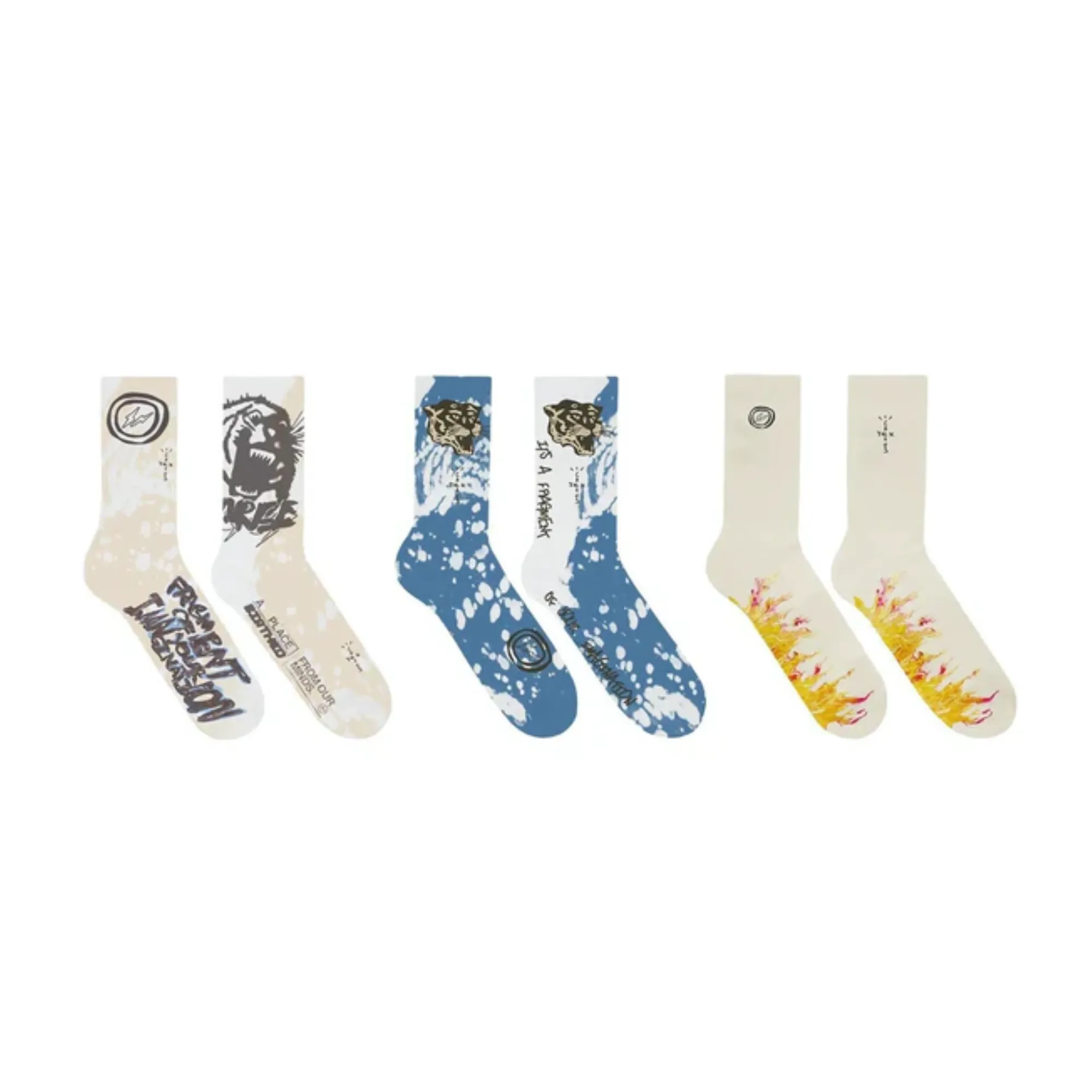 Travis Scott Cactus Jack For Fragment Socks (3 Pack) Multi