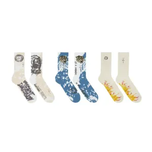 Travis Scott Cactus Jack For Fragment Socks (3 Pack) Multi