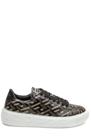 Versace Allover Greco-Printed Low-Top Sneakers