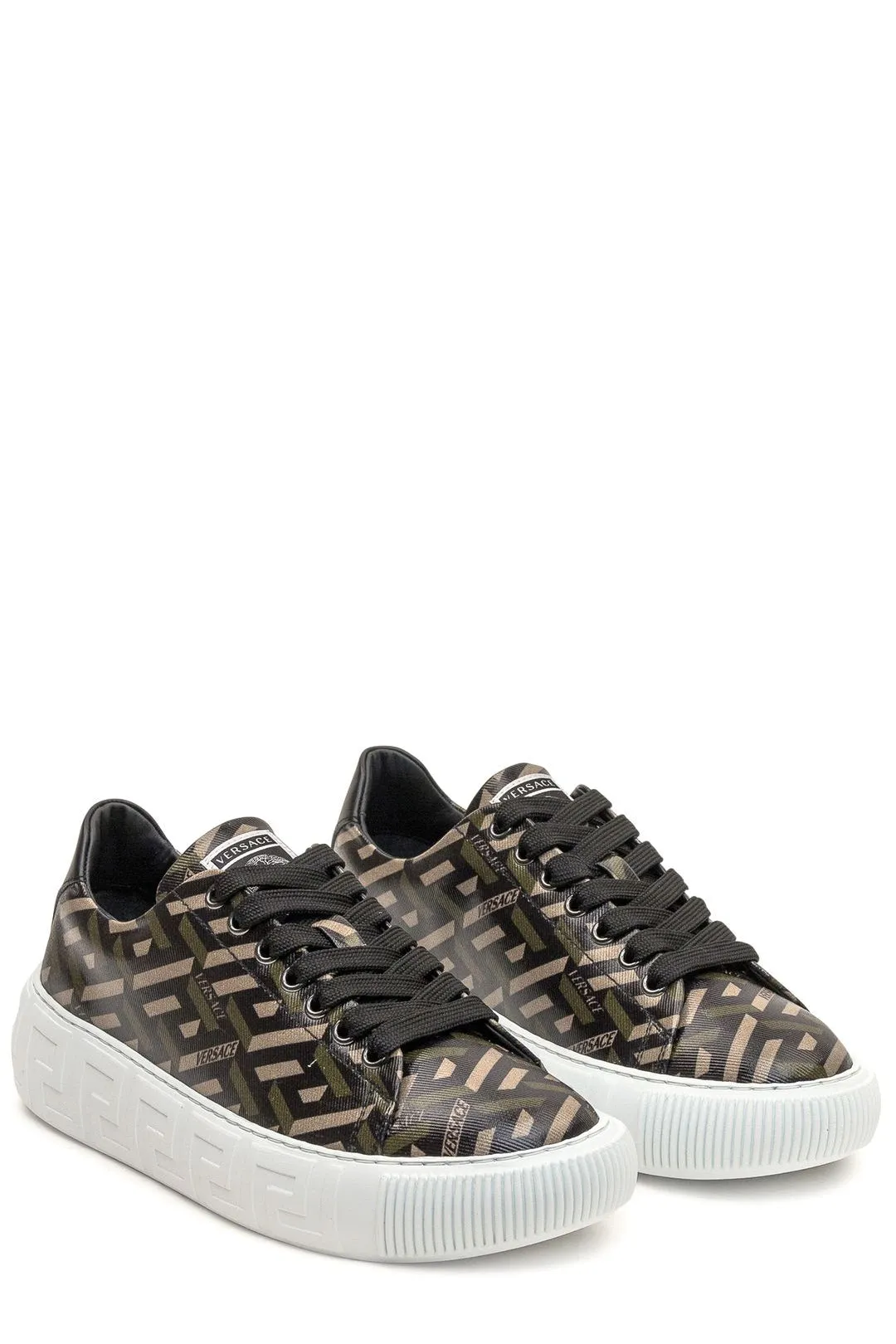 Versace Allover Greco-Printed Low-Top Sneakers