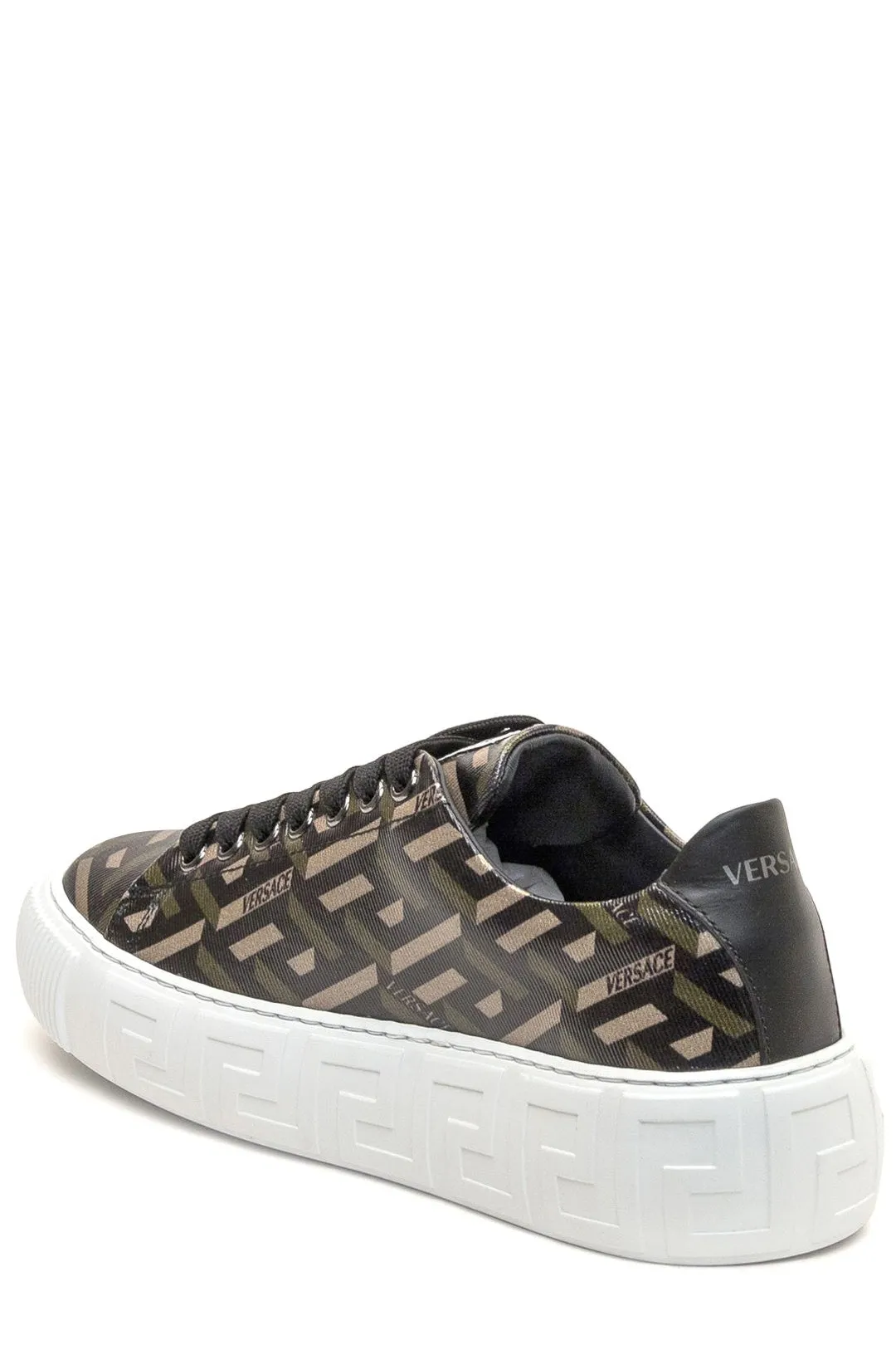 Versace Allover Greco-Printed Low-Top Sneakers