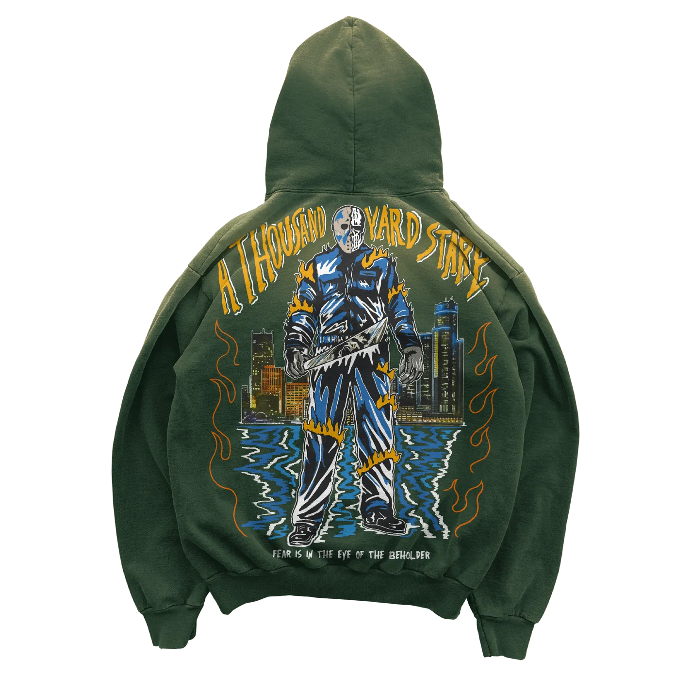 Warren Lotas Thousand Yard Stare Hoodie Faded Green
