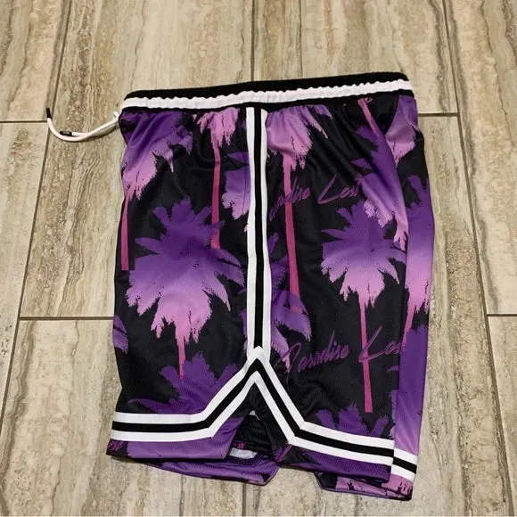 WESC BASKETBALL SHORTS PARADISE LOST PURPLE