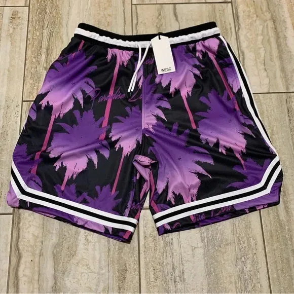 WESC BASKETBALL SHORTS PARADISE LOST PURPLE