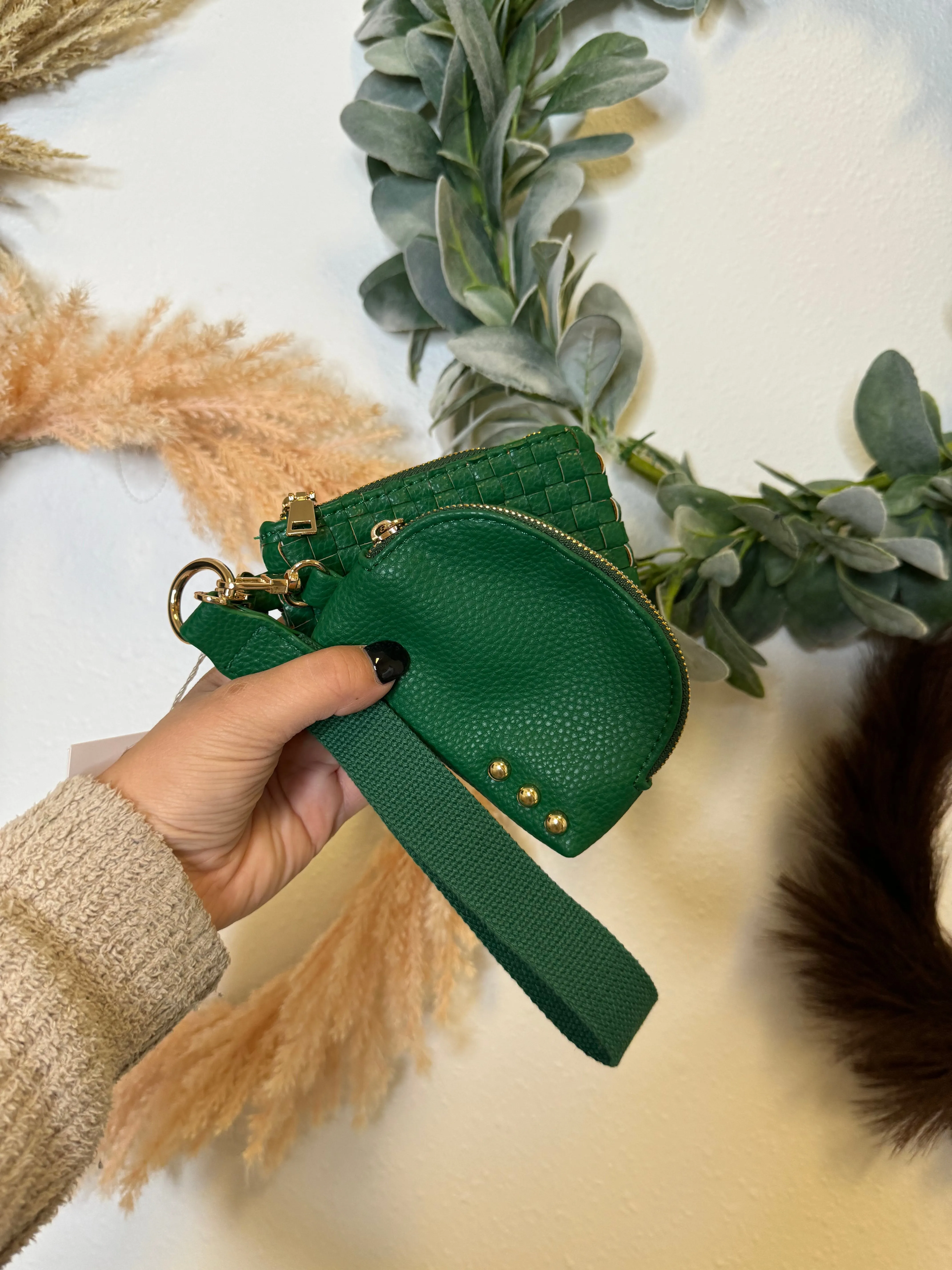 Wonderlust Woven Dual Pouch Wristlet