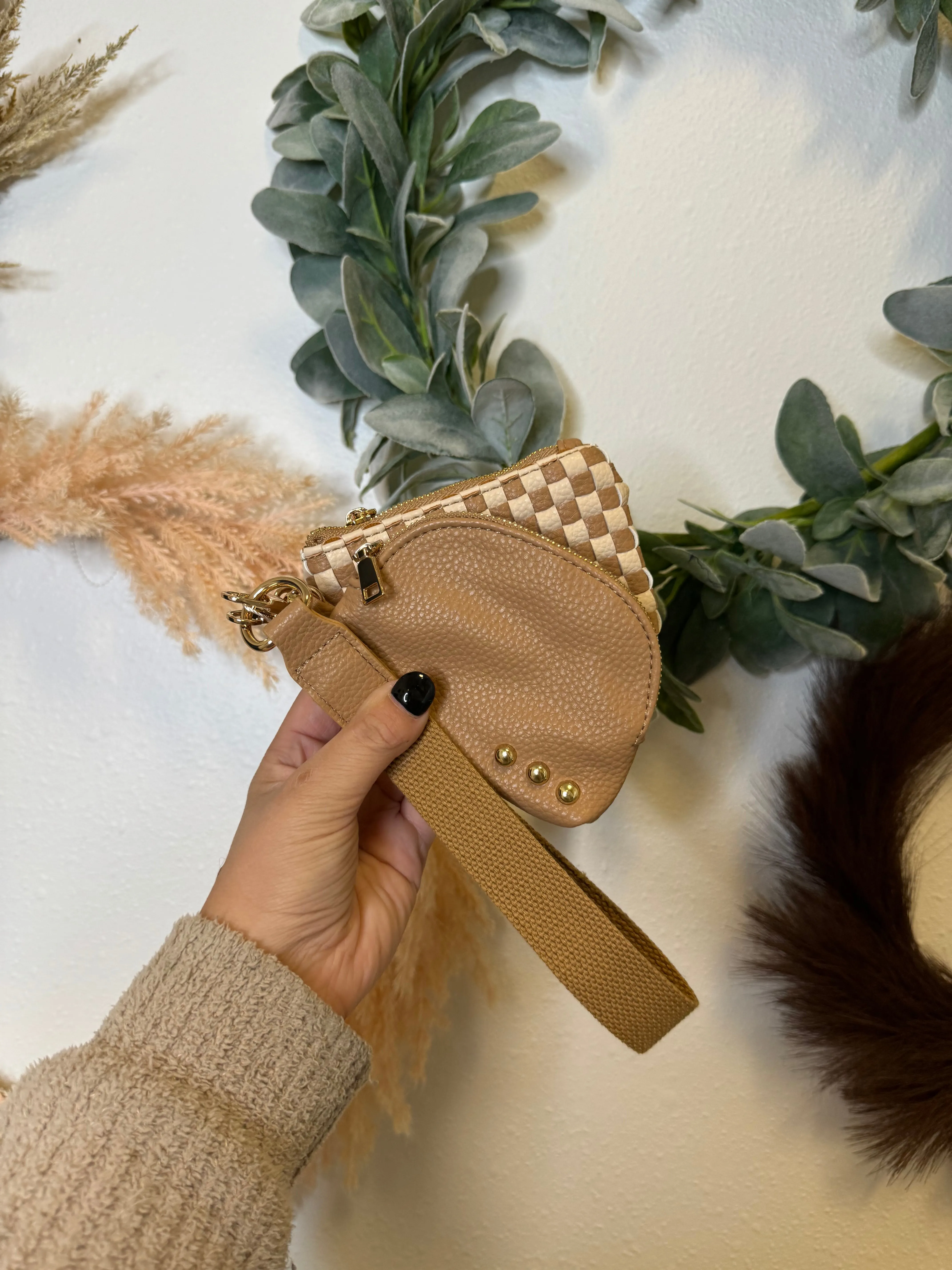 Wonderlust Woven Dual Pouch Wristlet